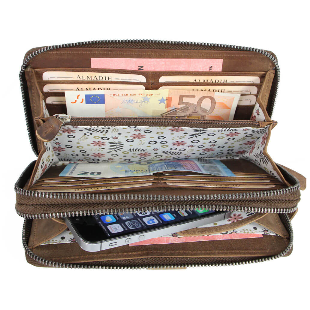 GIANA Geldbörse RFID Portemonnaie mit Handyfach & Handgelenkschlaufe