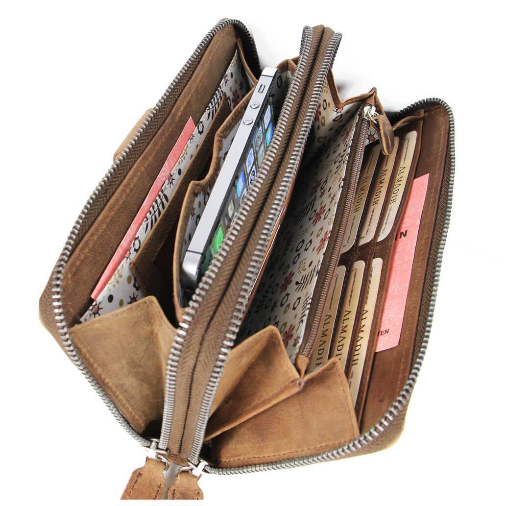 GIANA Geldbörse RFID Portemonnaie mit Handyfach & Handgelenkschlaufe
