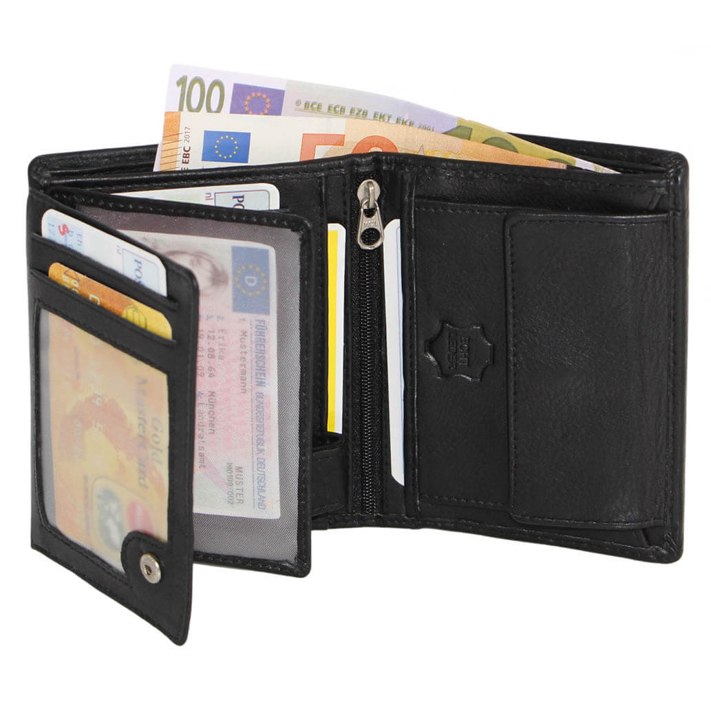 TS-5 ALMADIH Leder Brieftasche Portemonnaie Schwarz